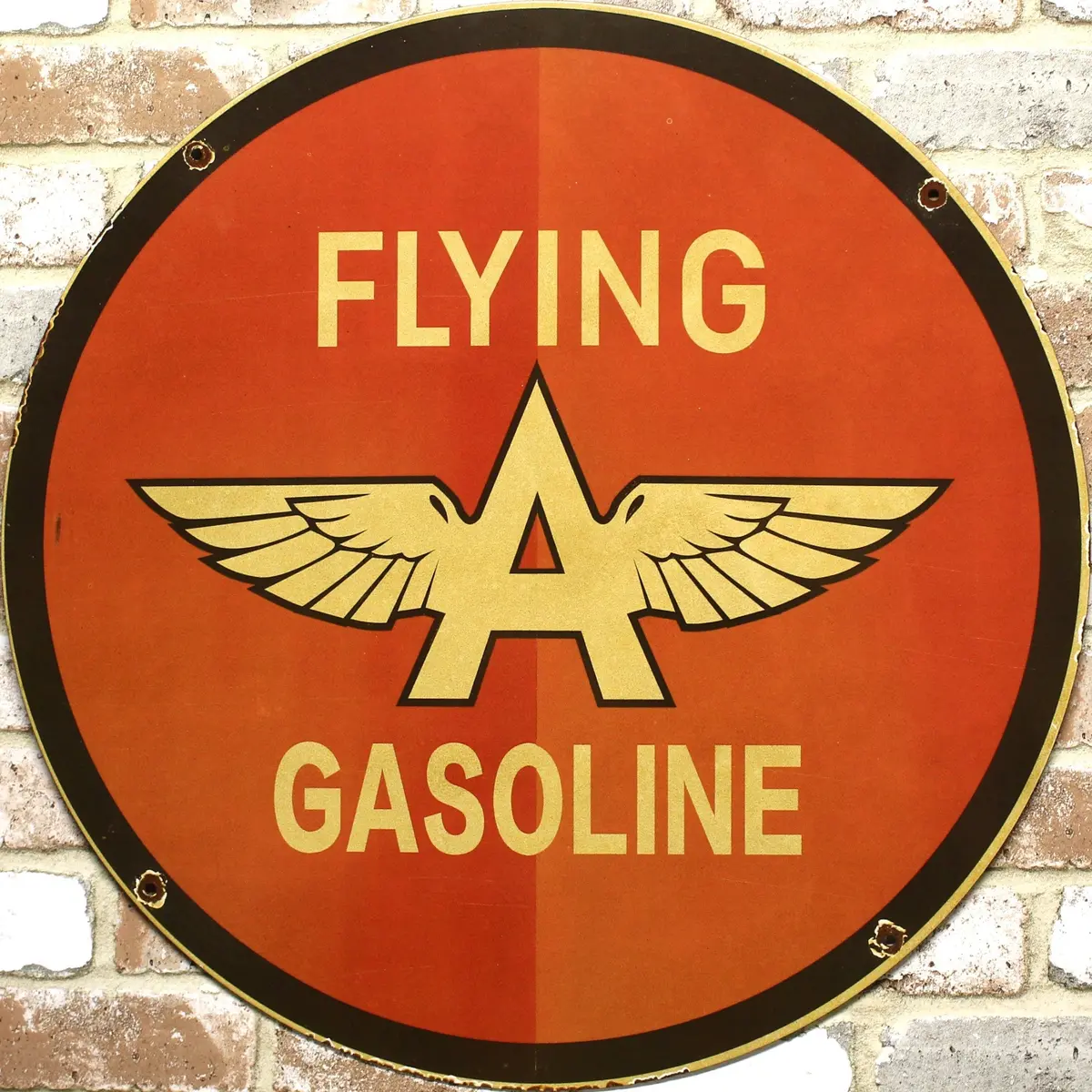 2Ft Flying A Gasoline Vintage Porcelain Enamel Sign (24-Inch) 1