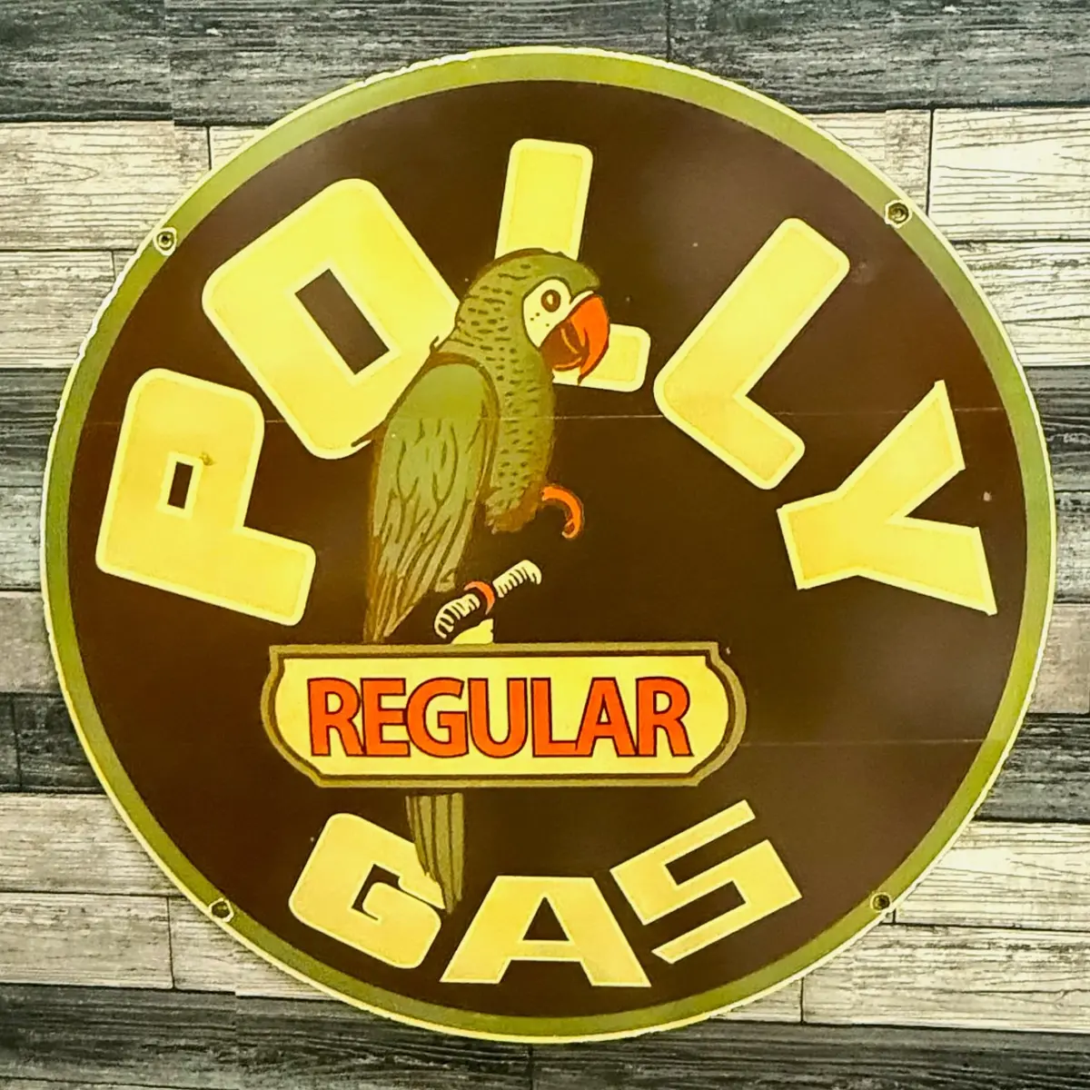 Polly Regular Gas Large Porcelain Enamel Station Sign 1