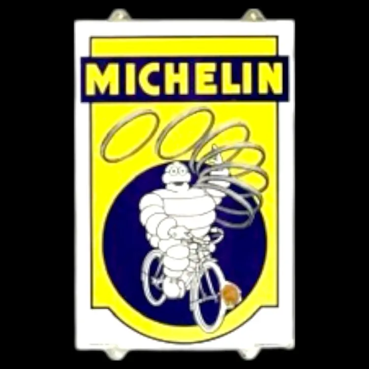 Michelin Bibendum Rings Porcelain Enamel Vintage Metal Reproduction 1