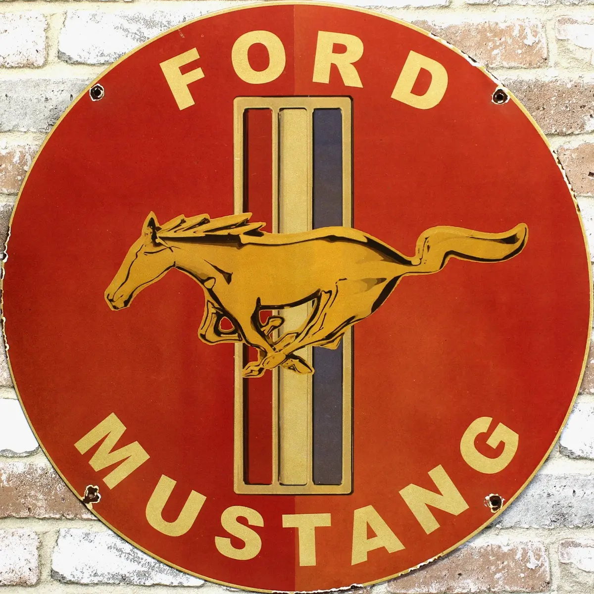 2Ft Ford Mustang Emblem Porcelain Enamel Sign (24-Inch) 1
