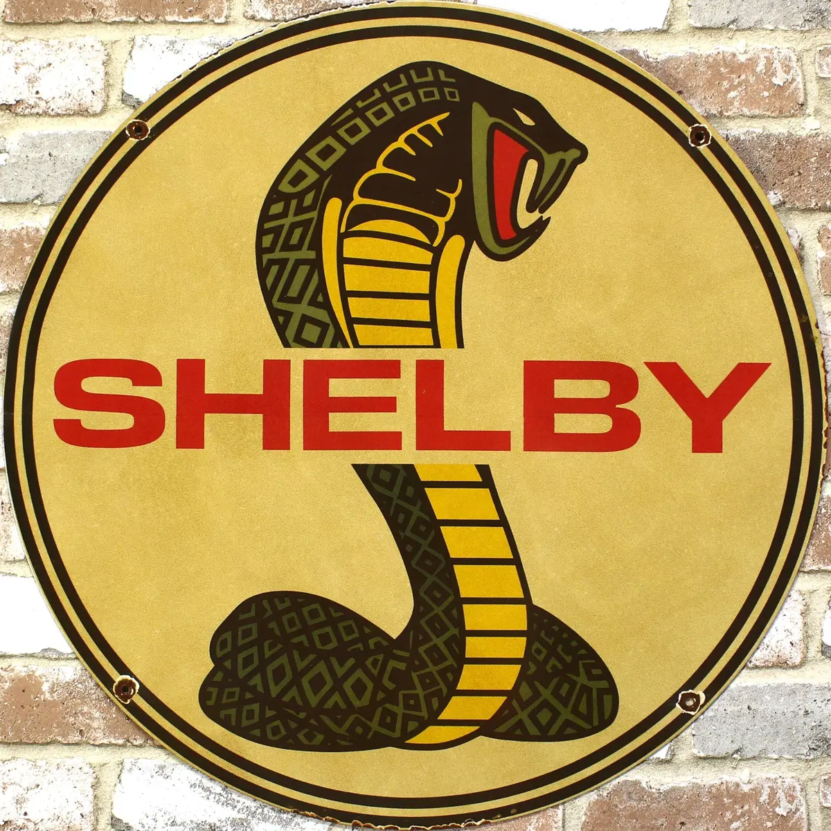 2Ft Ford Shelby Cobra Porcelain Enamel Sign (24-Inch) 1