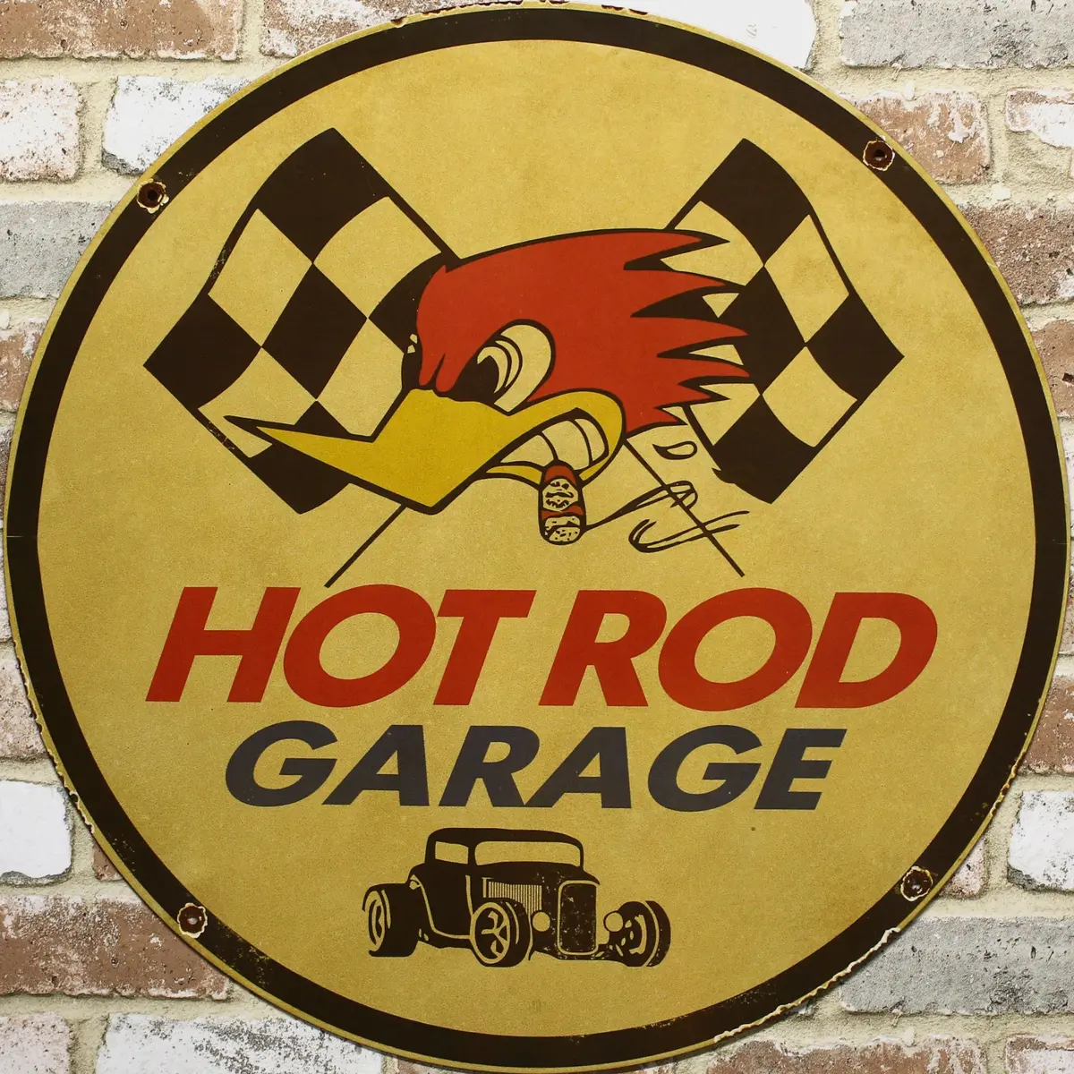 2Ft Hot Rod Garage Mr. Horsepower Porcelain Enamel Sign (24-Inch) 1