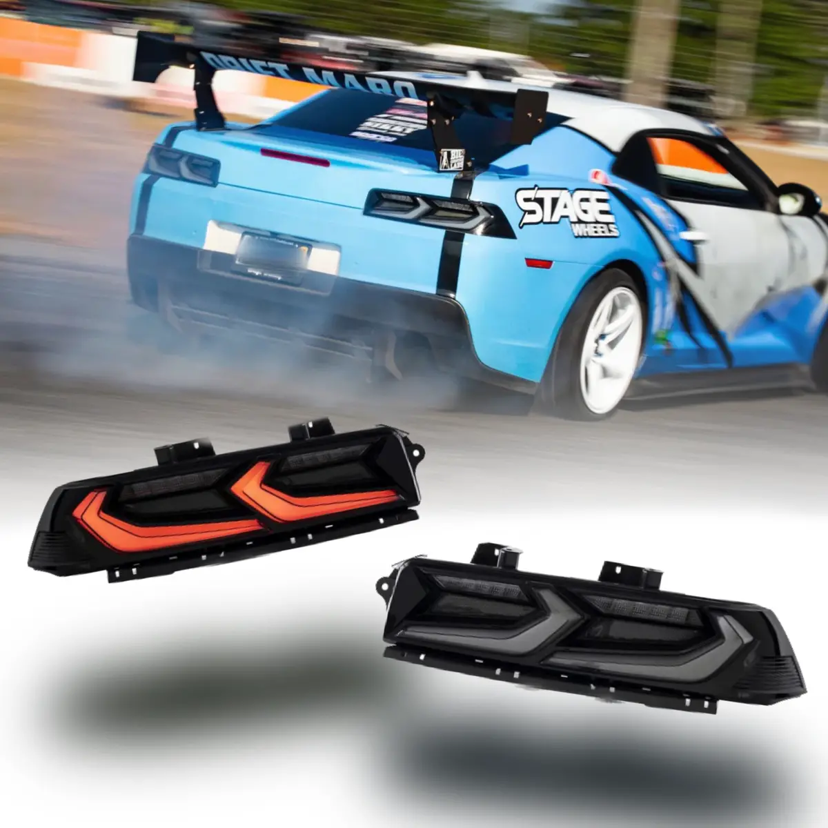 2014-2015 Chevy Camaro Umbra Led Taillights – Gloss Black/Smoke Lens 1