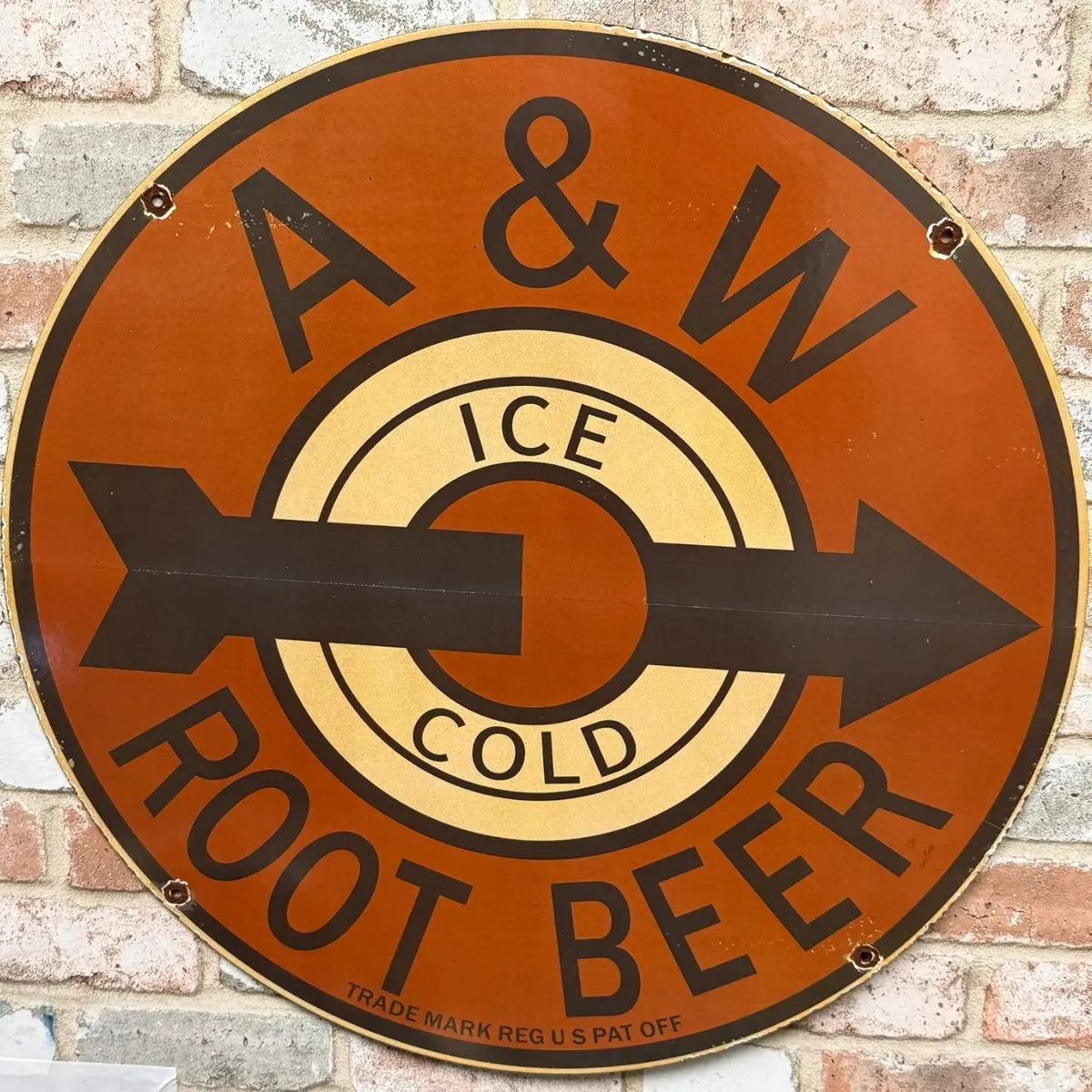 2Ft A&W Root Beer Vintage Soda Advertising Porcelain Enamel Sign 1