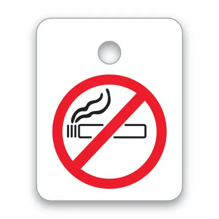 No Smoking Plastic Key Fob For Car Rentals, Dealerships & Fleet Management – Durable Rigid Plastic 1" X 1.25" Key Tag – Smoke-Free Vehicle Reminder For Rental, Loaner & Demo Cars 1