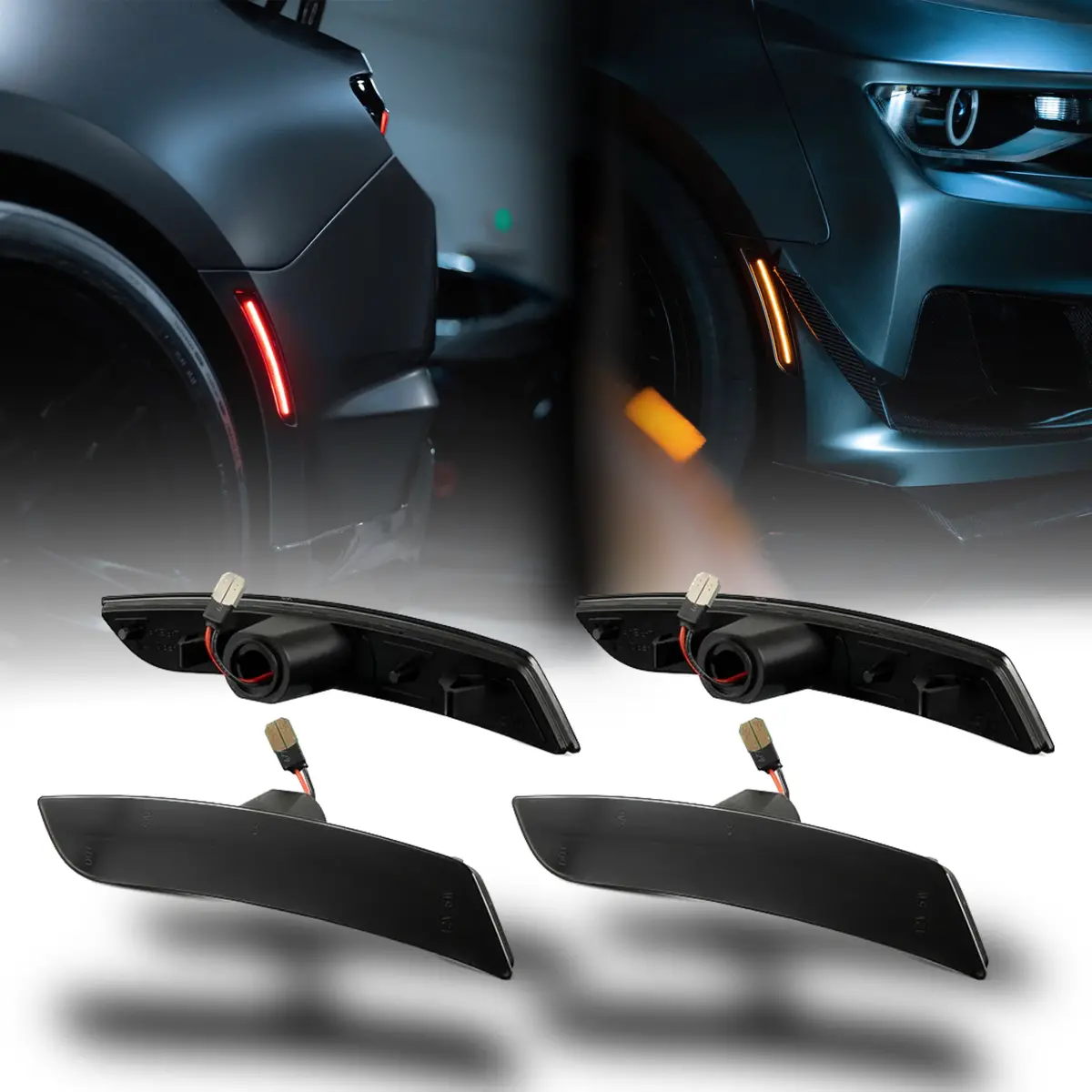 2016-2024 Chevrolet Camaro Smoked Led Side Markers (Set) (Smoked) 1