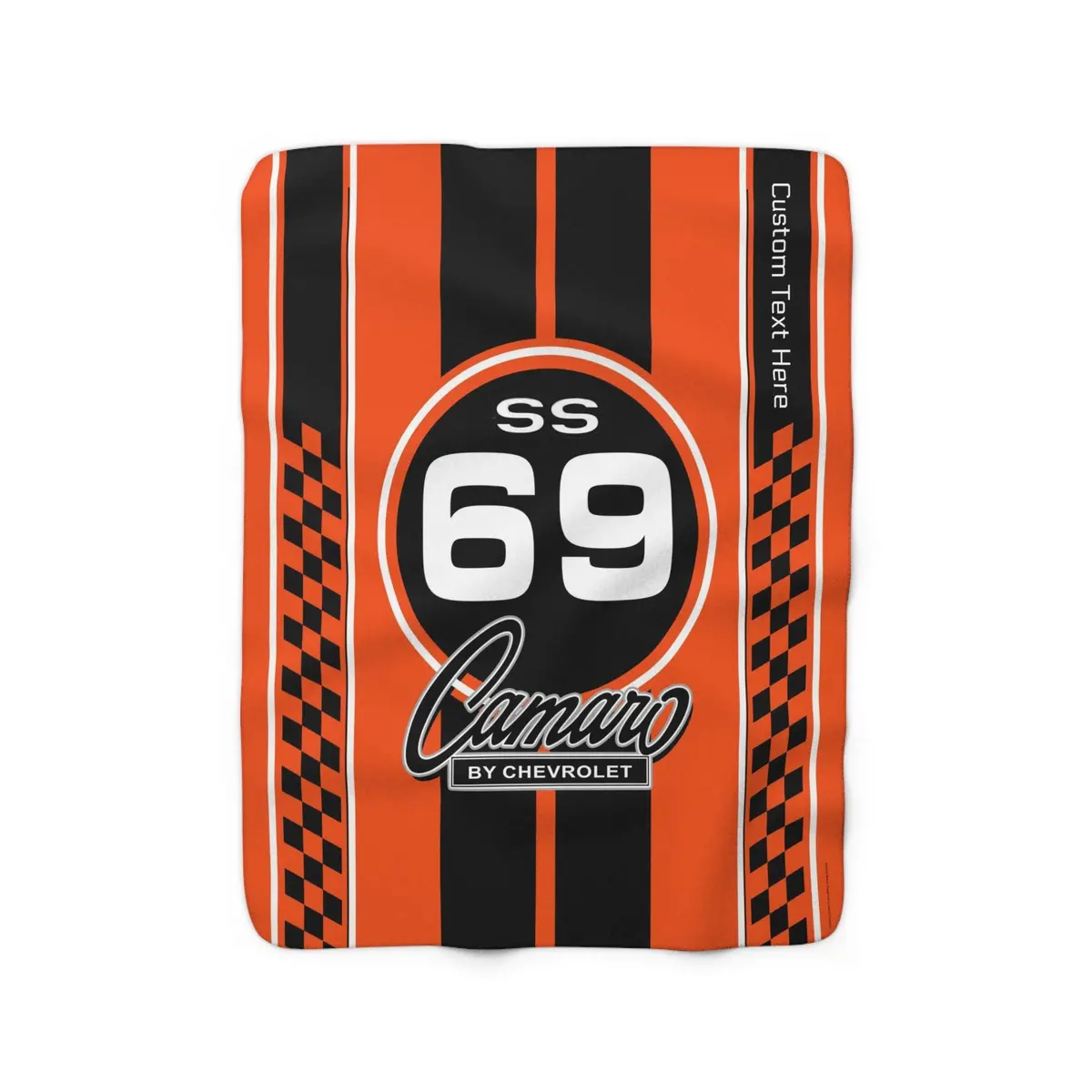 Personalized 1969 Camaro Ss  Retro Racing Decorative Sherpa Blanket 1