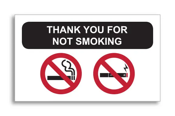 No Smoking Stock Reminder Sheet Labels – Clear Background 2.5" X 1.5" Static Cling Stickers – Durable Removable Automotive Dealership Smoke-Free Policy Labels For Rental & Fleet Vehicles 1
