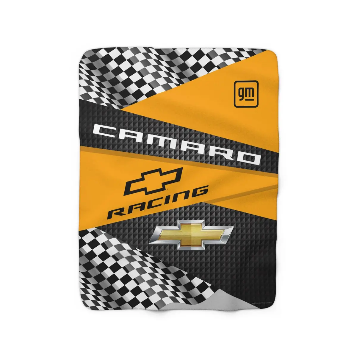 Camaro Checkered Flag Racing Decorative Sherpa Blanket 1