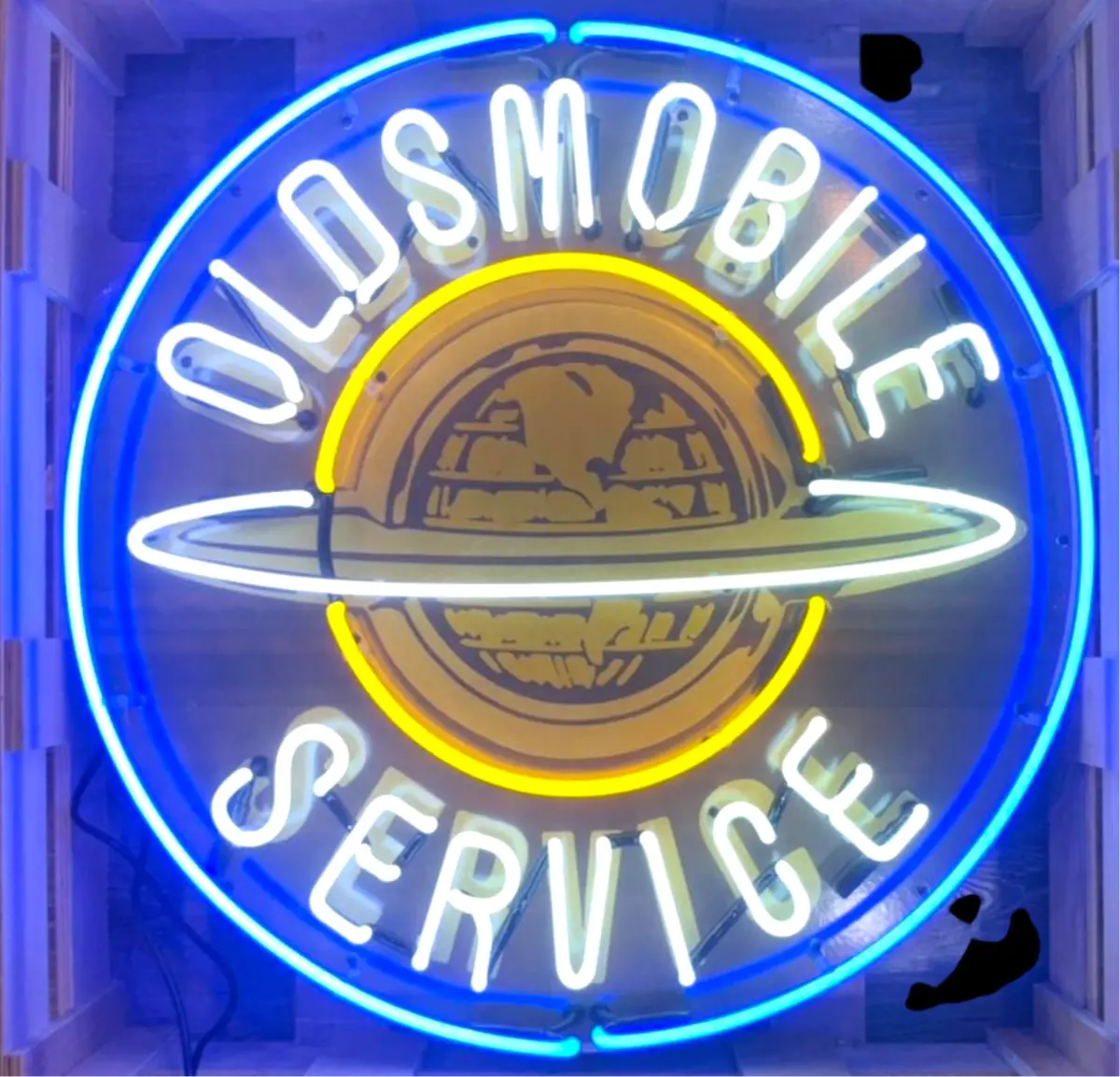 Oldsmobile Service Single-Sided Neon Porcelain Box Sign 1