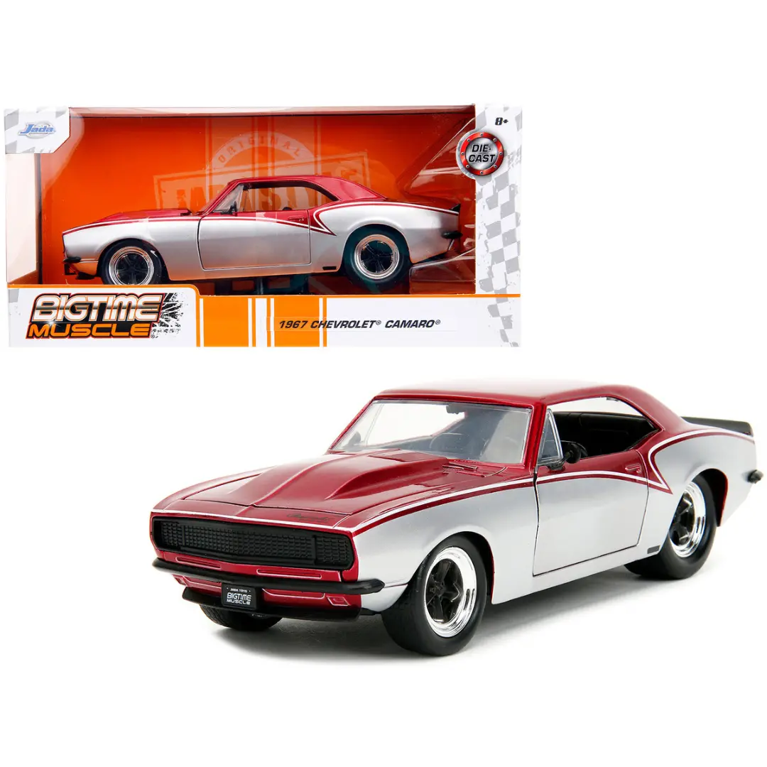 1967 Camaro Candy Red "Bigtime Muscle" 1/24 Diecast Model Car By Jada 1