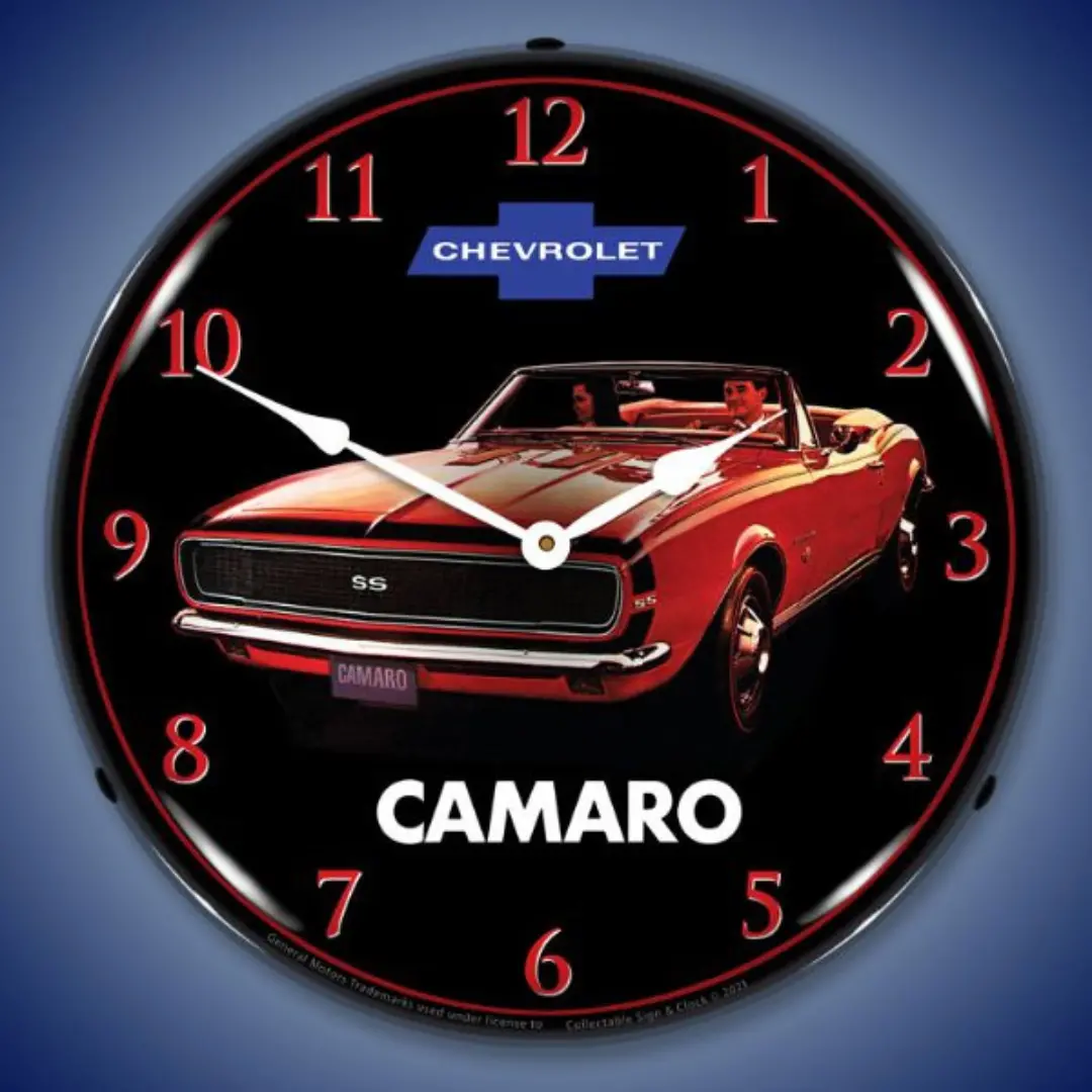 1967 Chevy Camaro Convertible Lighted Clock 1