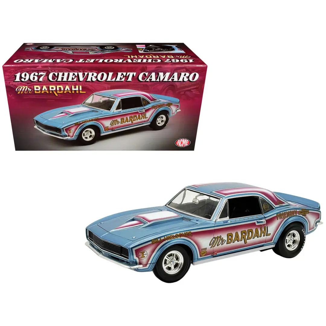 1967 Chevrolet Camaro "Mr. Bardahl Drag Car" Blue Metallic With Red And White Graphics Limited Edition To 312 Pieces Worldwide 1/18 Diecast Model Car 1