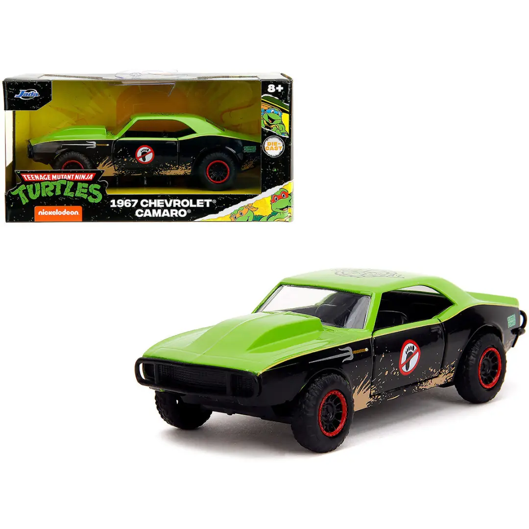 1967 Chevrolet Camaro "Teenage Mutant Ninja Turtles" Black And Green (Dirty) "Hollywood Rides" Series 1/32 Diecast Model Car 1