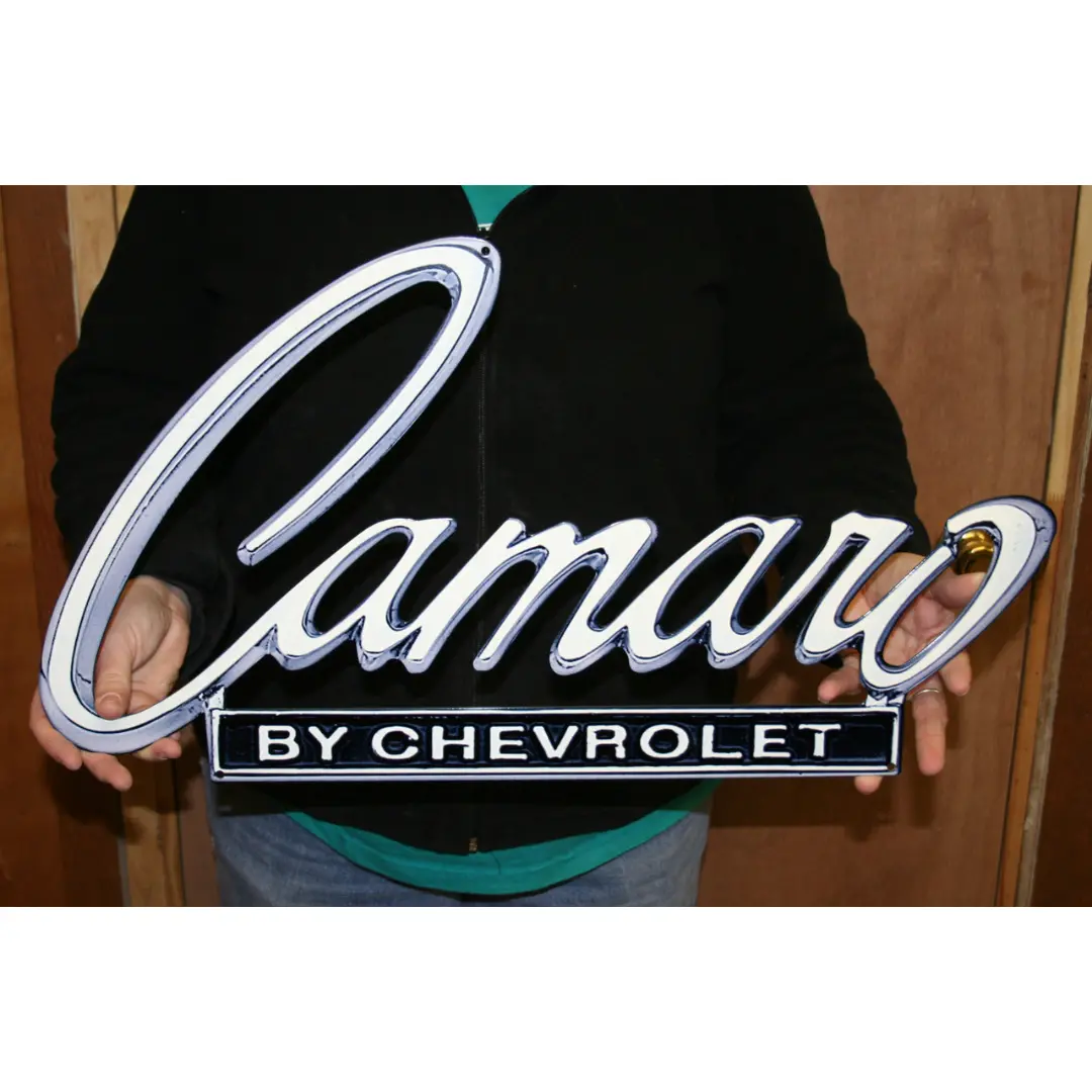 1968-1969 Camaro By Chevrolet Script Steel Sign 1