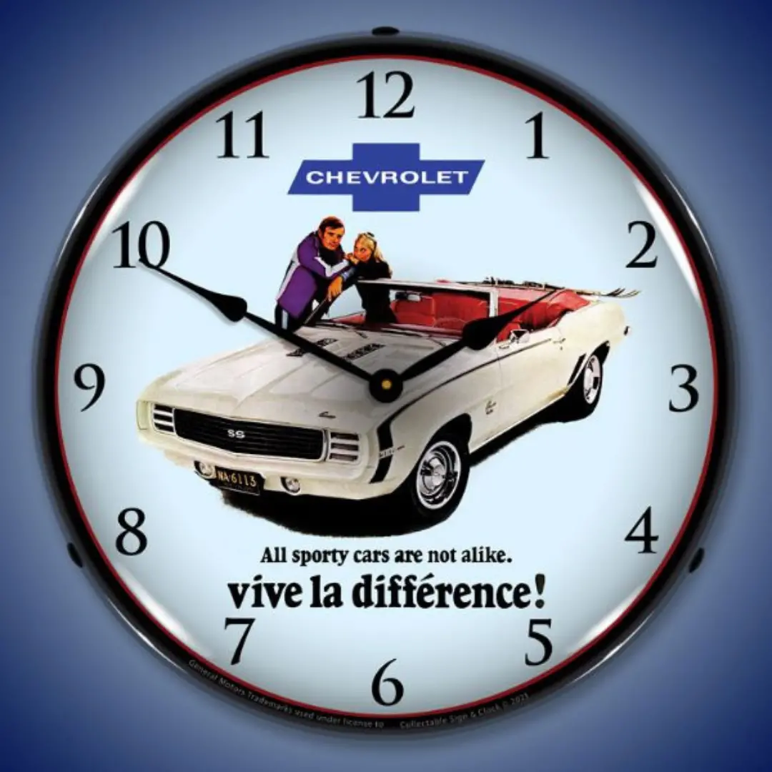 1969 Camaro Rs Ss Convertible Lighted Wall Clock 1