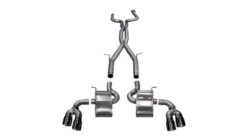 Corsa 2016-24 Chevy Camaro Ss 6.2L Xtreme+ 2.75In Cat-Back Dual Rear Exit W/ Twin 4In Black Pvd Tips 1