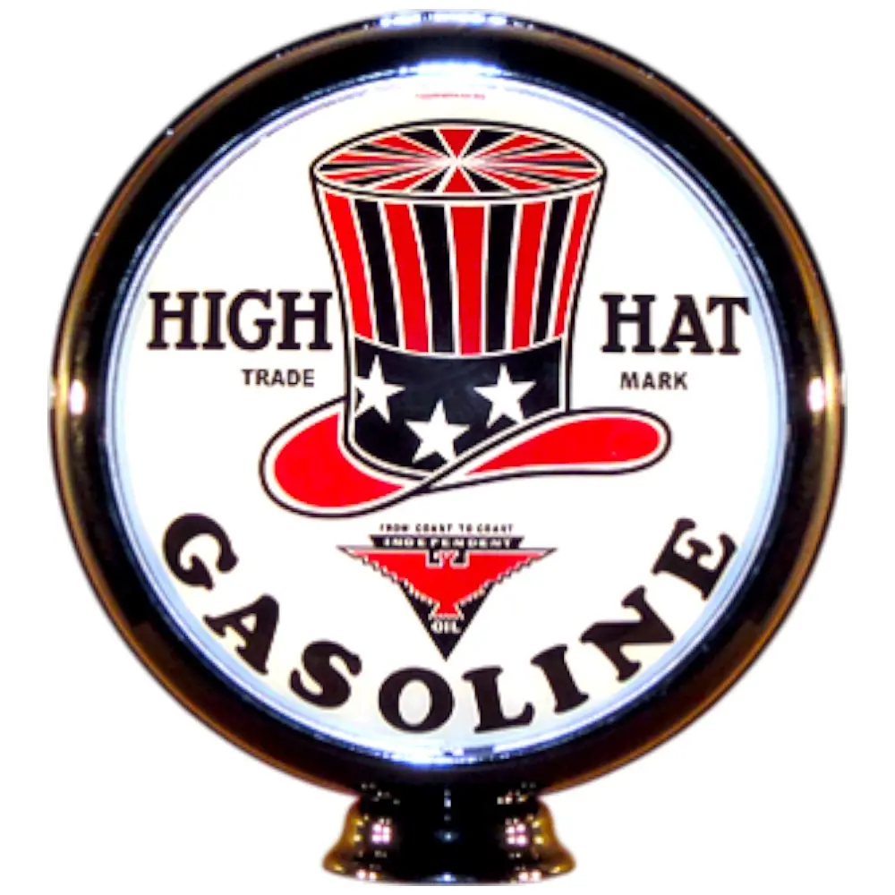 High Hat Gasoline Lighted Globe Gas Pump Topper 1
