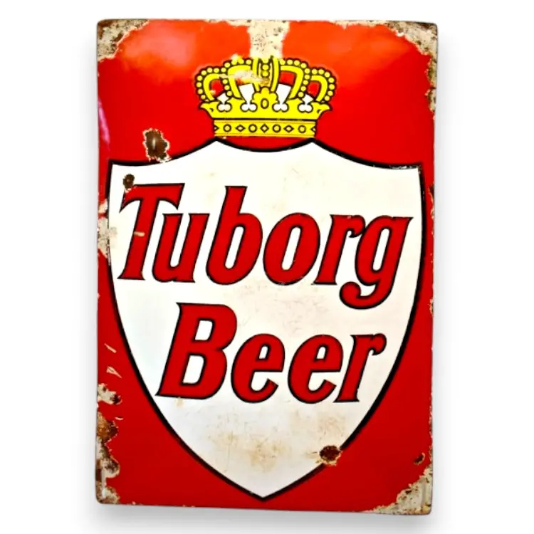 Tuborg Beer Porcelain Enamel Vintage Metal Reproduction 1