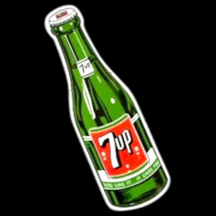 7Up Bottle  Die Cut Porcelain Vintage Metal Sign 1