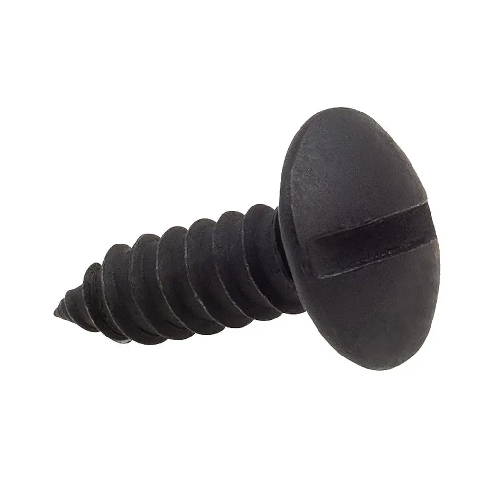 Slotted Truss Head License Plate Screws - #14 × 3/4" Durable Black E-Coat Corrosion-Resistant Universal Fit Screws For Car Dealerships - Bulk Pack Of 100 1