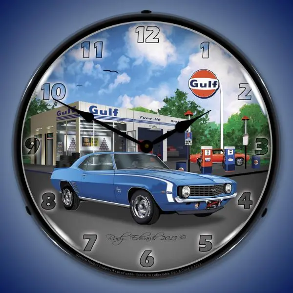 1969 1St Generation Camaro Ss Gulf Lighted Clock 1