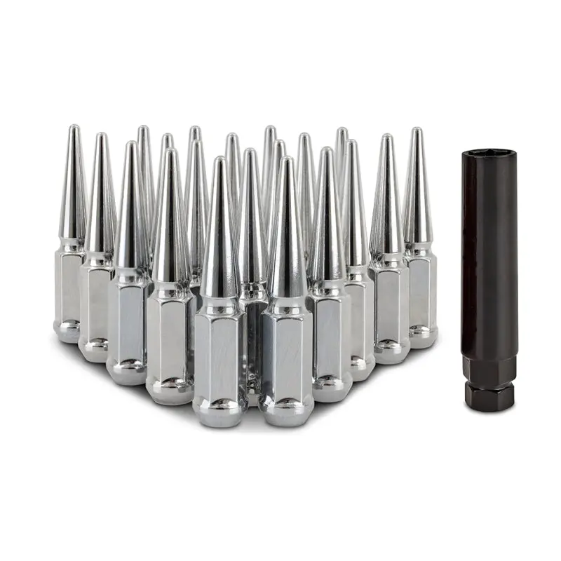 Mishimoto 1982-2002 Chevrolet Camaro 3Rd-4Th Gen Steel Spiked Lug Nuts M12x1.5 20Pc Set Chrome 1