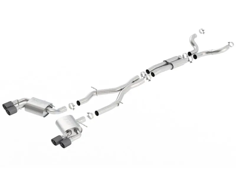 Borla 2016-2024 Chevrolet Camaro 6Th Gen 6.2L 4In Dual Carbon Fiber Tips Dual Split Exit S-Type Catback Exhaust 1