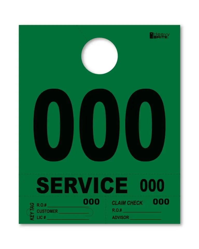 4 Part Heavy-Brite Premium Service Dispatch Numbers - Efficient Dispatch Management With Green Bold Numbers, Customizable, Matching Key Tags, Claim Checks 1