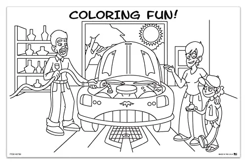 Coloring Pad For Kids - Large 17" X 11" Padded Top With Easy One-Sheet Dispensing - Bulk Pack Of 50 Sheets - Ideal For Sales, Service Departments, Schools & Child Entertainment 1