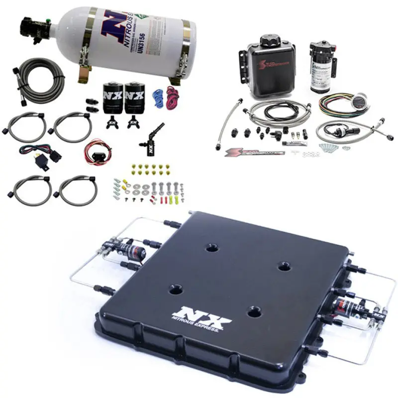 Nitrous Express 2017-2020 Chevrolet Camaro 6Th Gen Nitrous & Water Injection Kit W Billet Lt4 Supercharger Lid W 10Lb Bottle 1