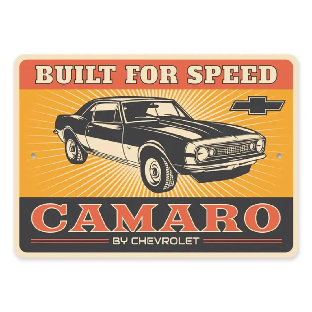 1St Generation Camaro Built For Speed Aluminum Sign 1