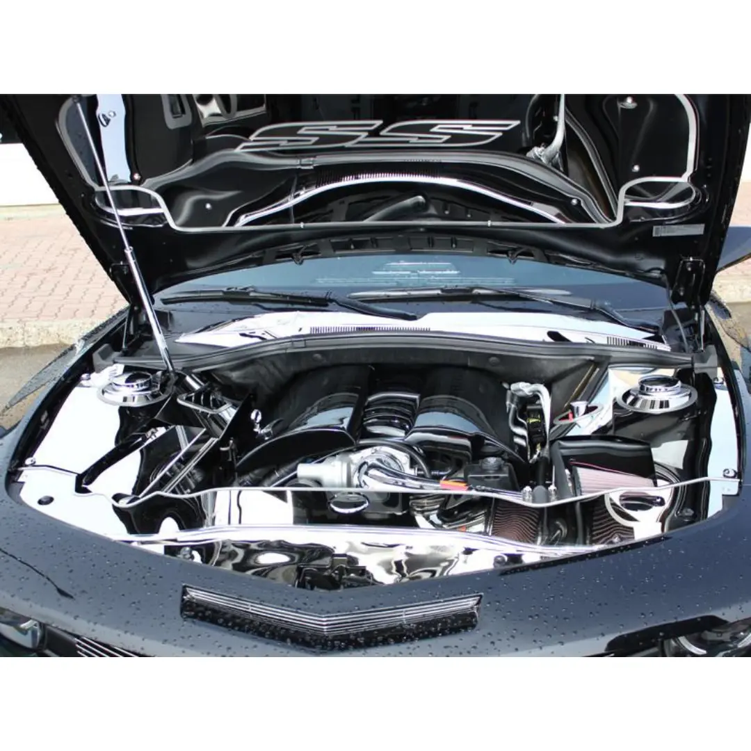 2010-2011 5Th Generation Camaro Deluxe Inner Fender Cover Kit - Polished Stainless Steel 1