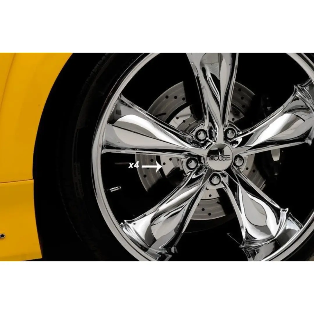 2010-2013 5Th Gen Camaro Drilled Style Brake Rotor Covers - 4Pc Polished Stainless Steel 1
