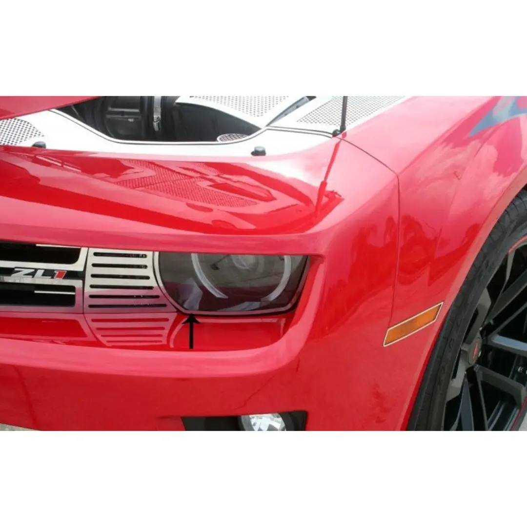 2010-2013 5Th Gen Camaro Headlight Trim Rings - Polished Stainless Steel 1
