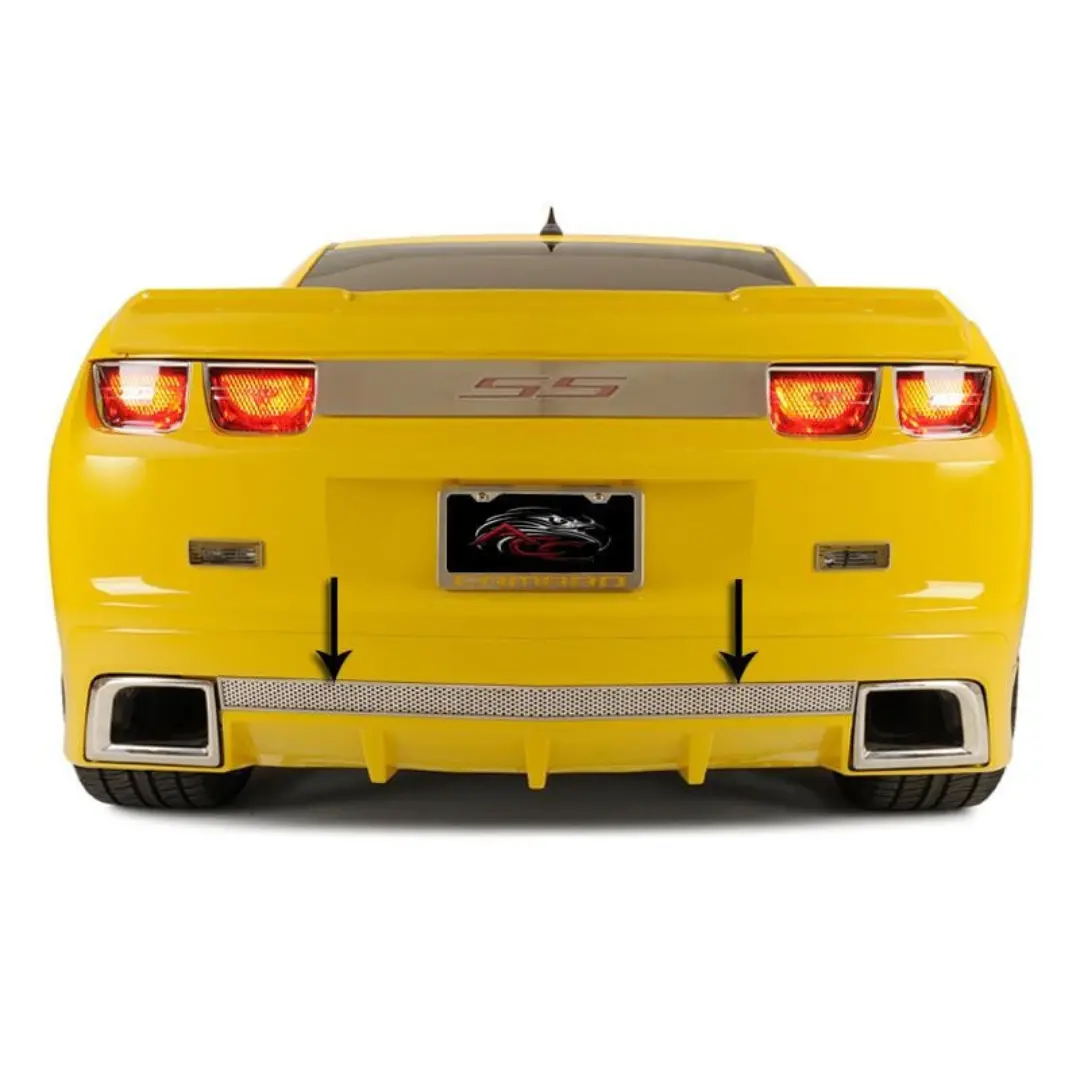 2010-2013 5Th Gen Camaro Rear Valence Trim - Polished Perforated Stainless Steel 1