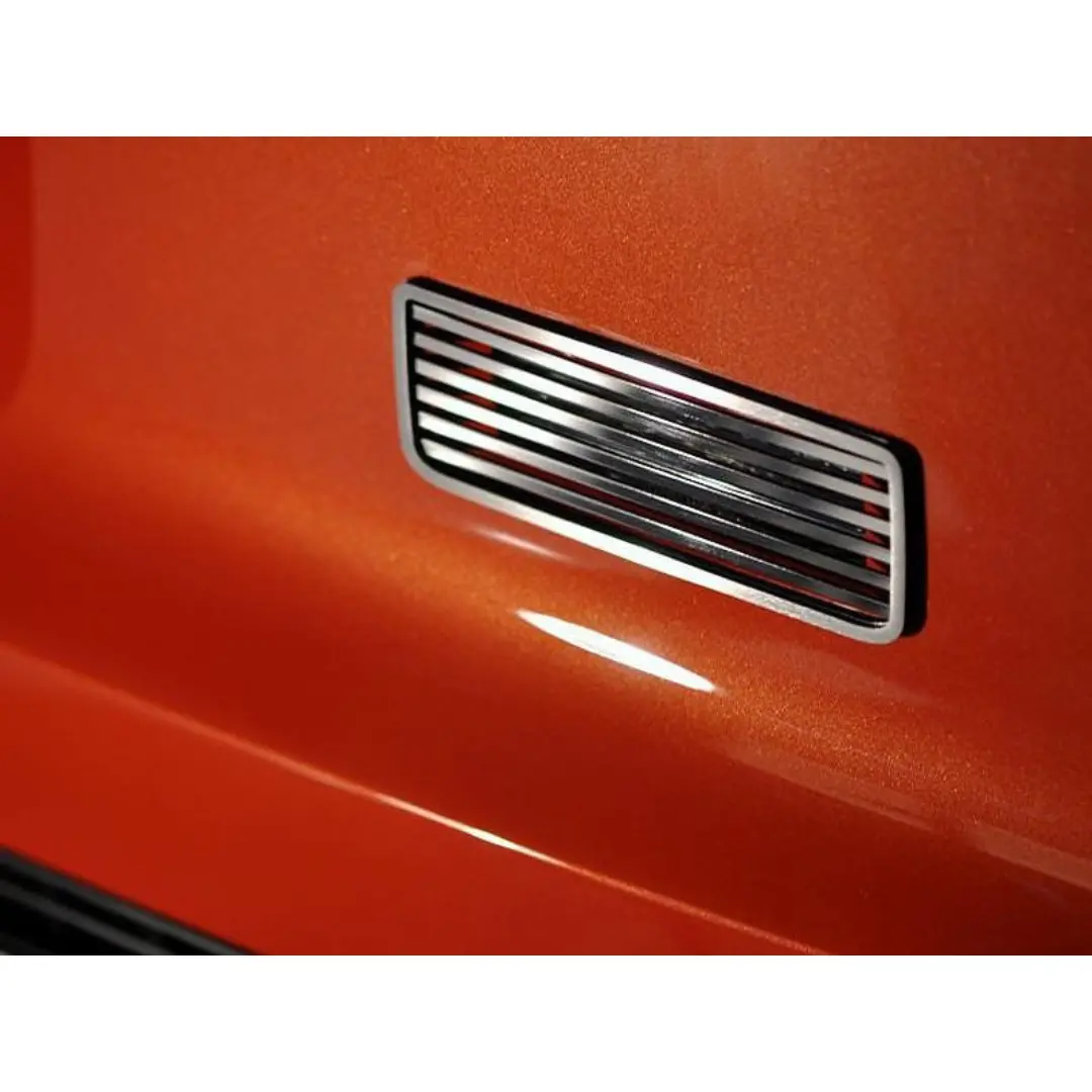 2010-2013 5Th Gen Camaro Reverse Light Overlay Trim - Brushed Stainless Steel 1