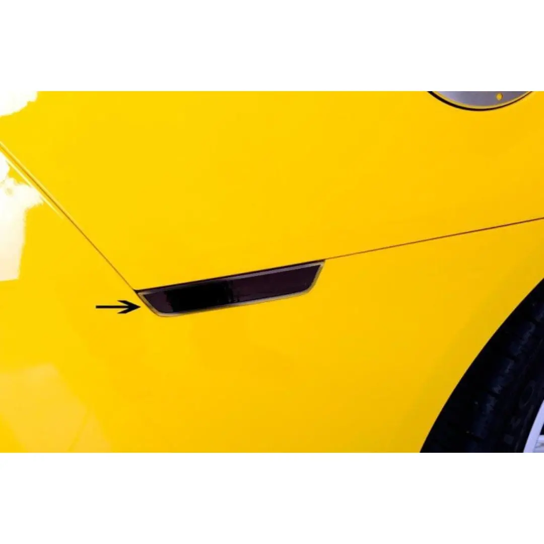 2010-2013 5Th Gen Camaro Side Marker Black Out Kit W/ Brushed Trim 1
