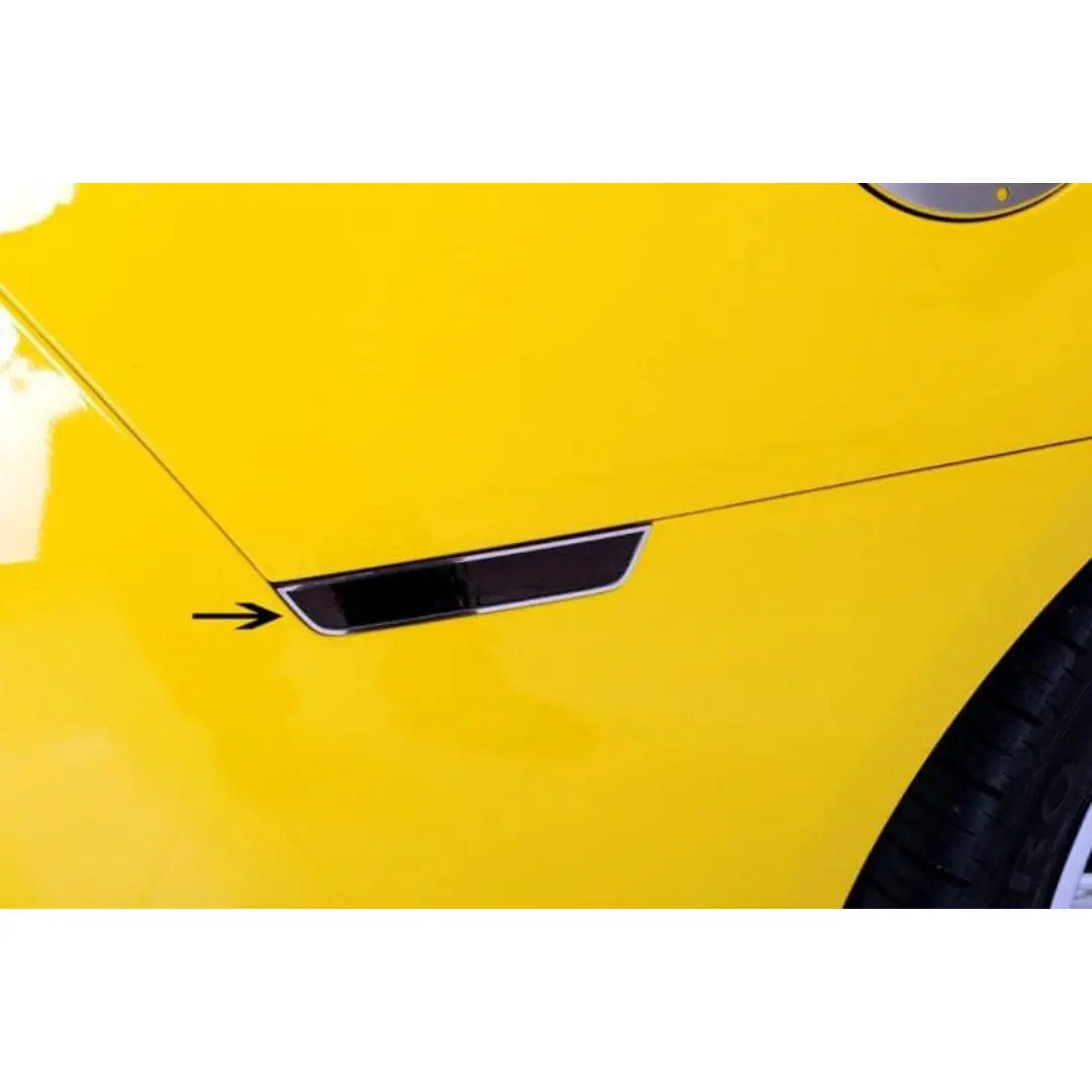 2010-2013 5Th Gen Camaro Side Marker Black Out Kit W/ Polished Trim 1