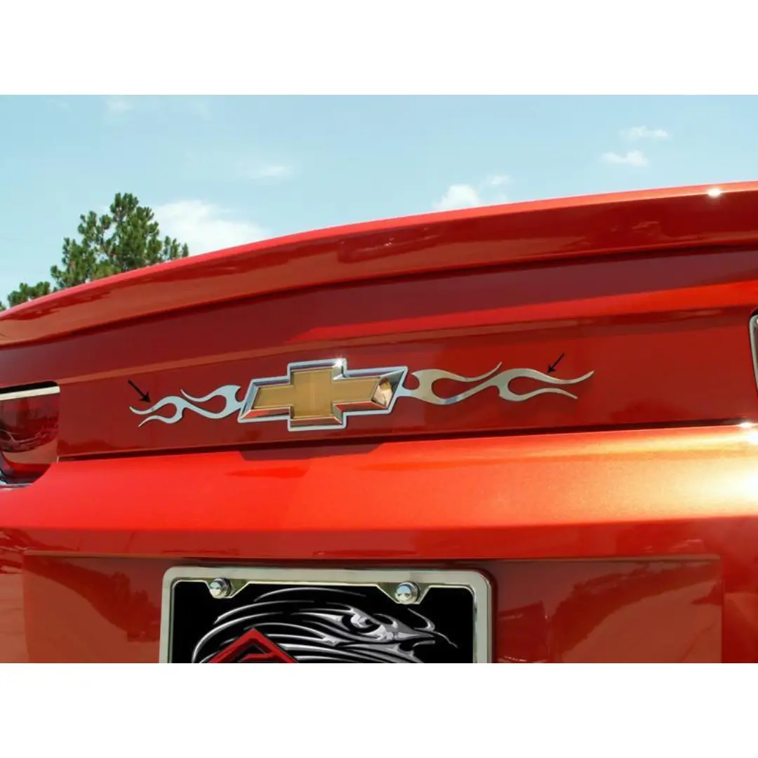 2010-2013 5Th Gen Camaro Tribal Flame Rear Chevy Bowtie Emblem Trim 1