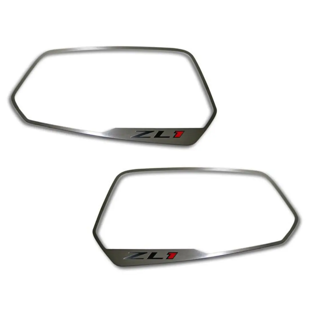 2010-2013 5Th Gen Camaro Zl1 Side View Mirror Trim - Zl1 Style Brushed Stainless Steel 1