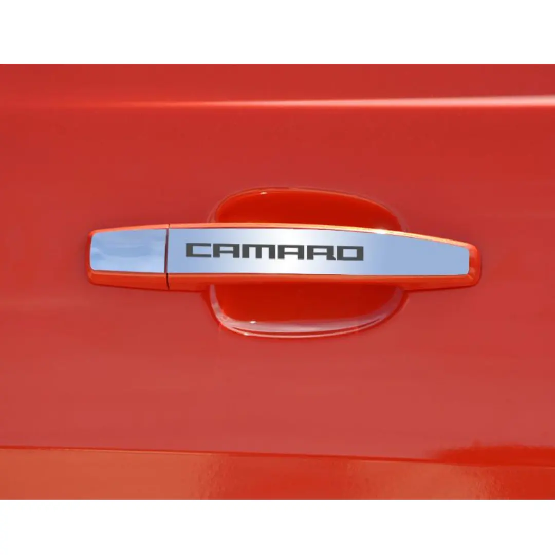 2010-2013 Camaro - Door Handle Plate Polished Exterior "Camaro" | 2Pc 1