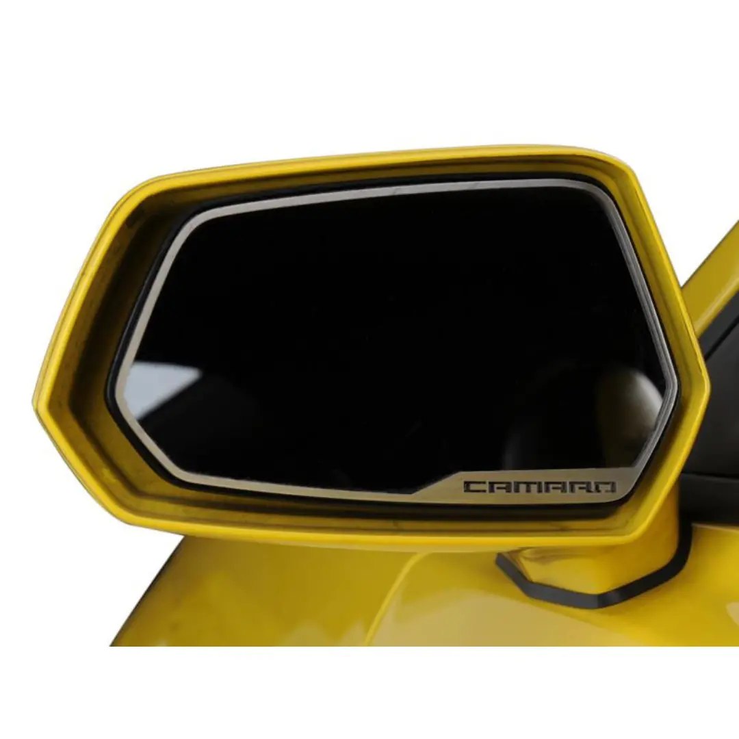 2010-2013 Camaro - Side View Mirror Trim "Camaro" | Brushed Stainless Steel 1