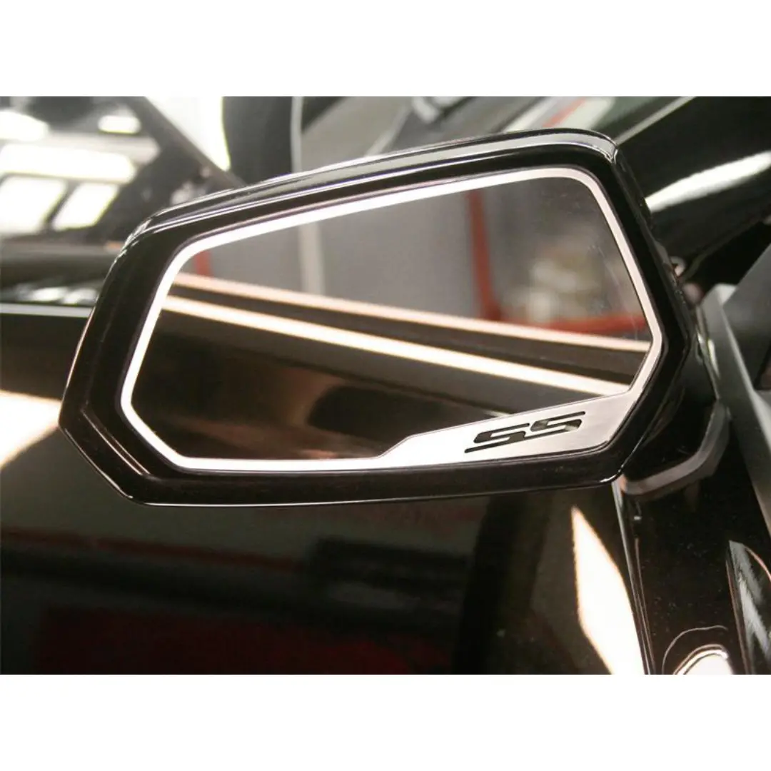 2010-2013 Camaro - Side View Mirror Trim "Ss" | 2Pc | Brushed Stainless Steel 1