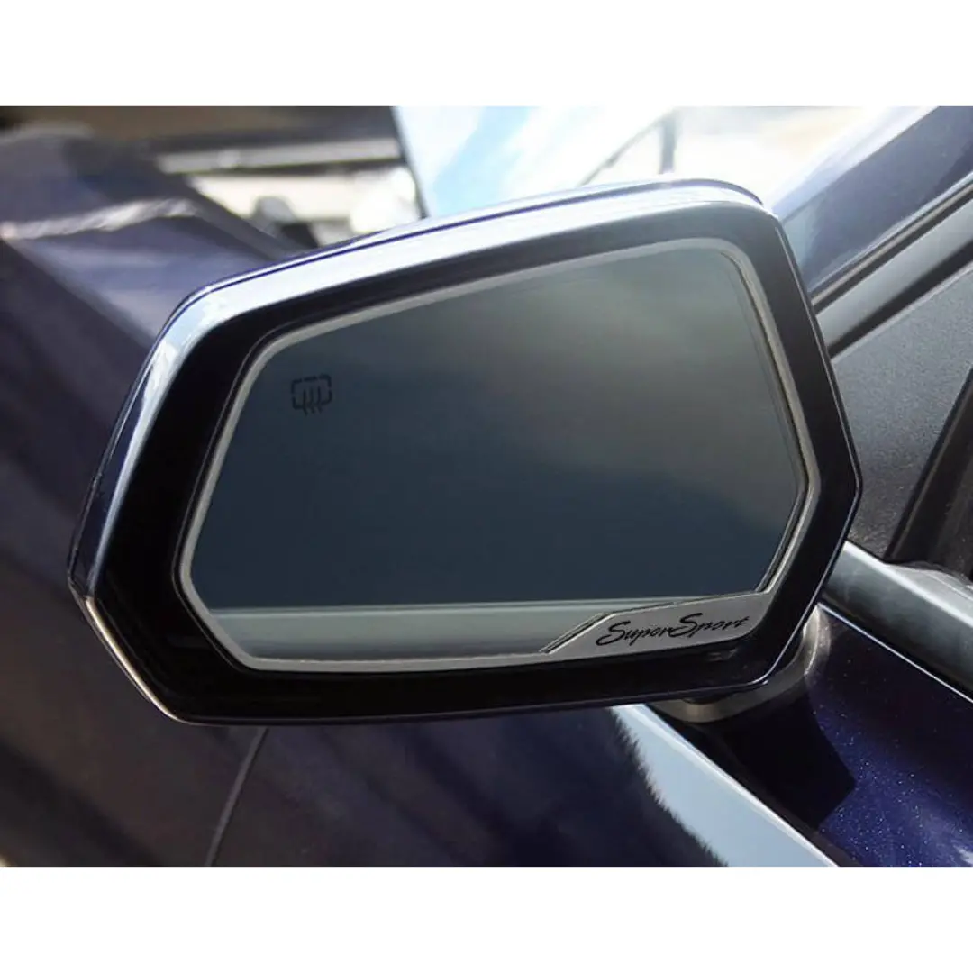 2010-2013 Camaro - Side View Mirror Trim "Super Sport" | Brushed Stainless Steel 1