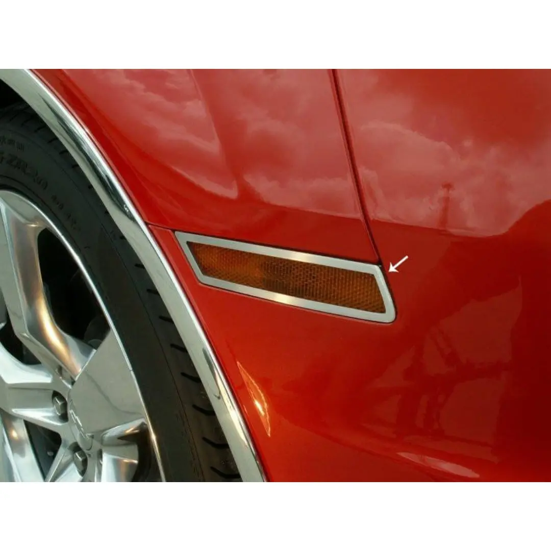2010-2014 5Th Gen Camaro Side Marker Trim - 4Pc Brushed Stainless Steel 1