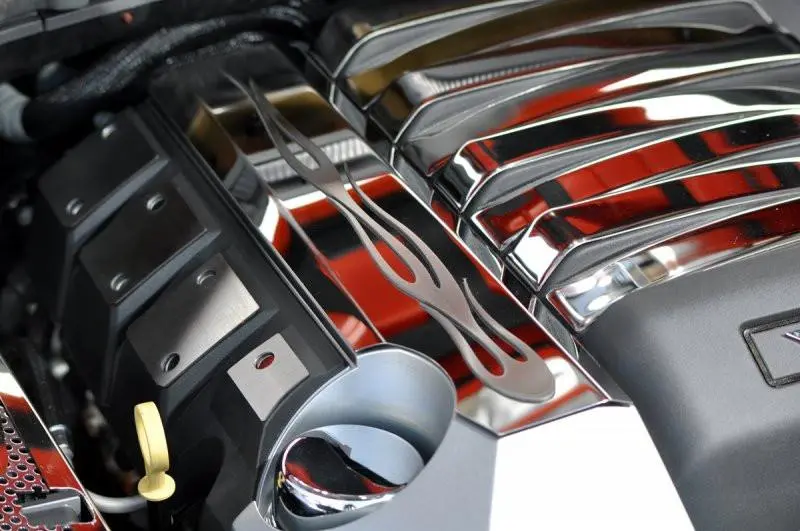 2010-2015 5Th Gen Camaro True Flame Fuel Rail Cover Trim - Polished Stainless Steel 2