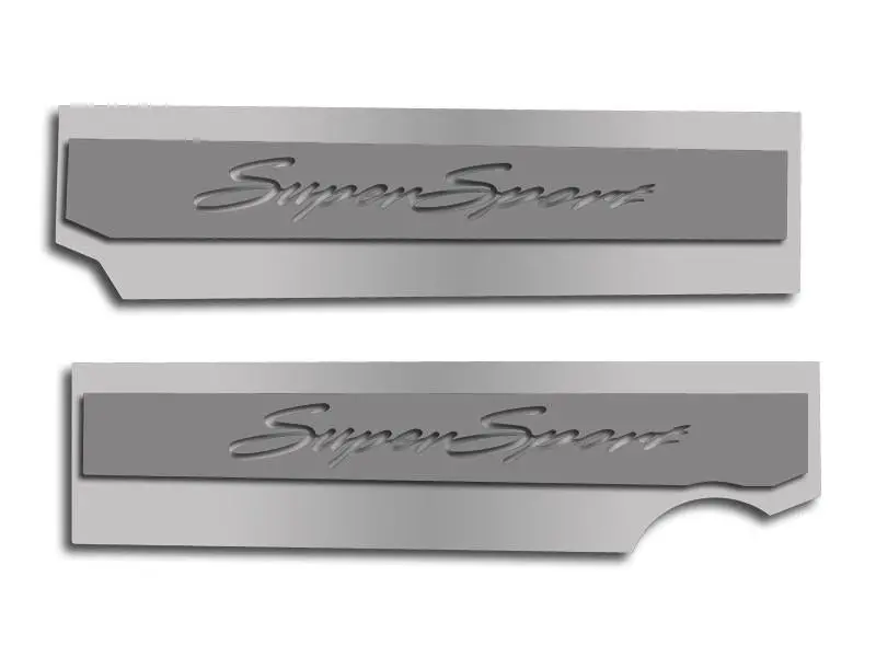 2010-2015 5Th Gen Camaro Ss Fuel Rail Covers "Super Sport" - Stainless Steel W/ Colored Inlay 2