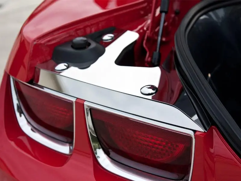 2010-2015 Camaro Trunk Plates W/ Caps - 4Pc Polished Stainless Steel 1