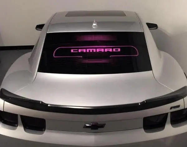 2011-2015 5Th Generation Camaro Coupe Windrestrictor Glow Plate 1